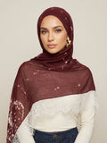 Berry Marble Lace Modal Hijab