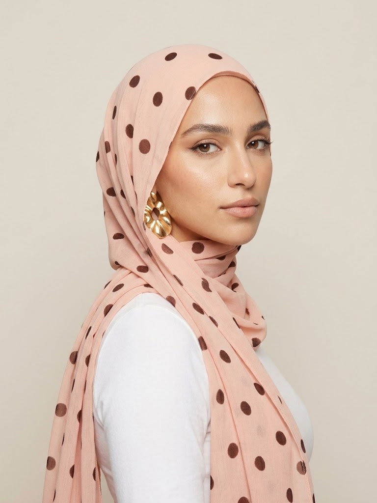 Rosewater Spot Polka Modal Hijab