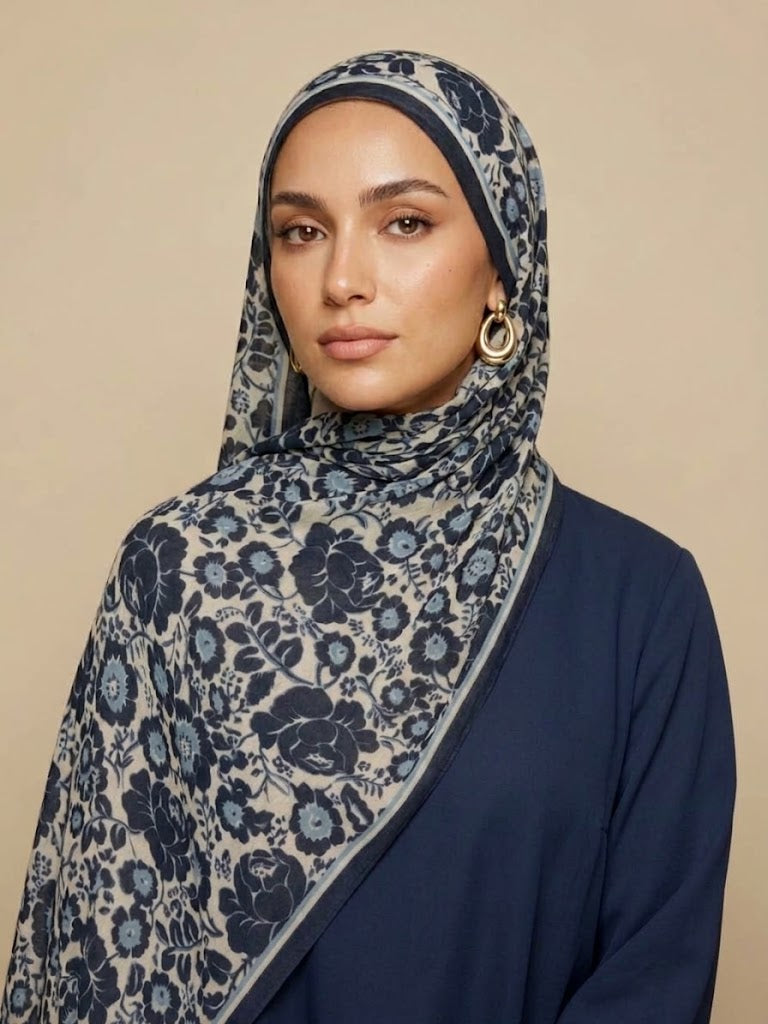 Indigo garden Modal Hijab