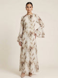 Aimen Watercolor Bloom Tiered-Sleeve Maxi Dress(7 Colors)