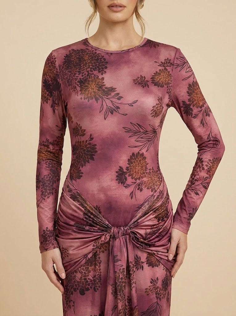 Haroona Sculpted Floral Maxi Dress