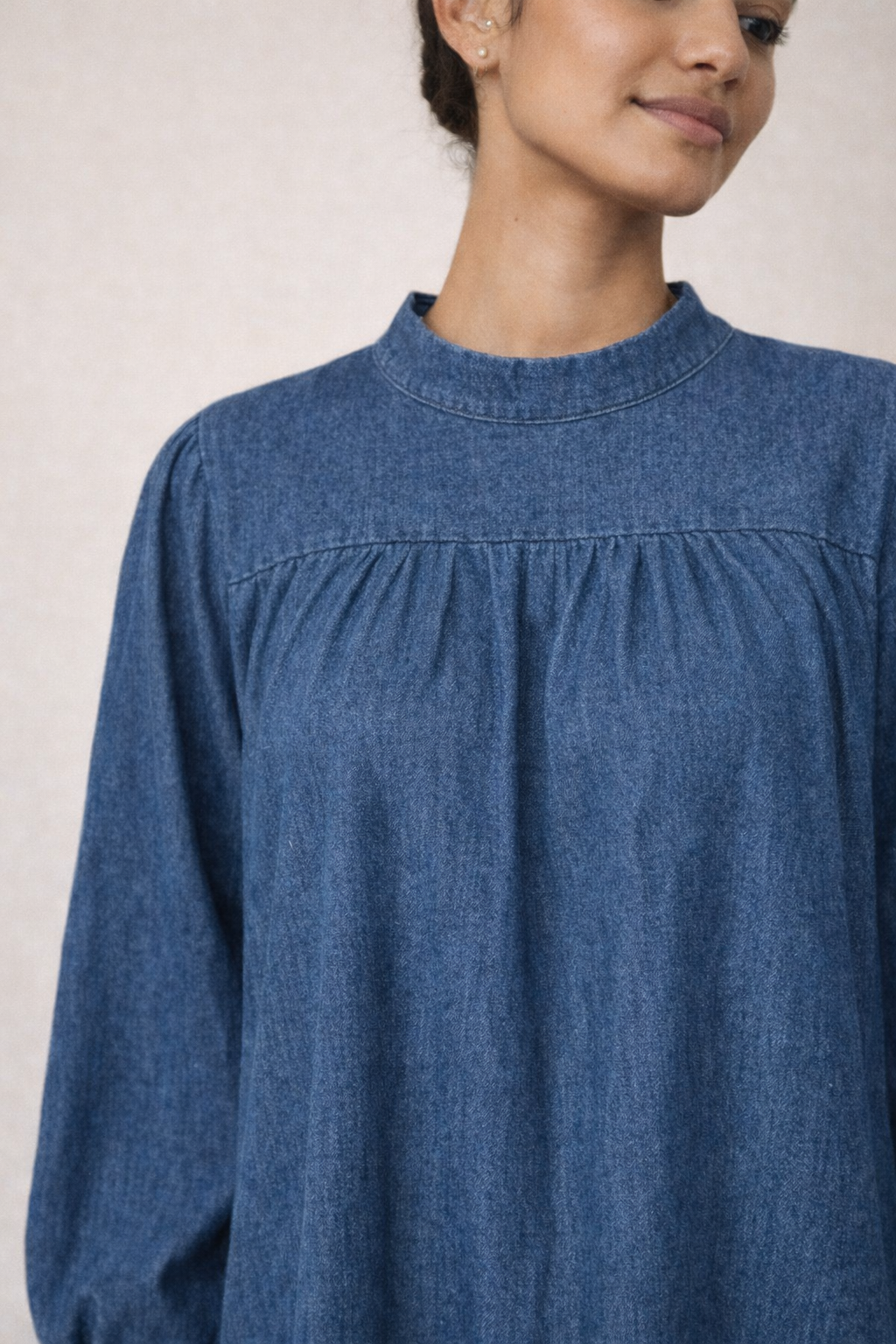 Serenity Denim Modest Maxi Dress