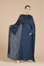 Azizah back tie dress with cape