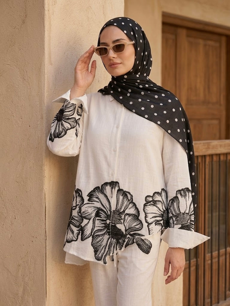 Fayona Embroidered Bloom Co-ord Set (5 Colors)