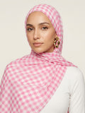 Blush Gingham Modal Hijab