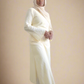 Hanam linen-look long top with slits