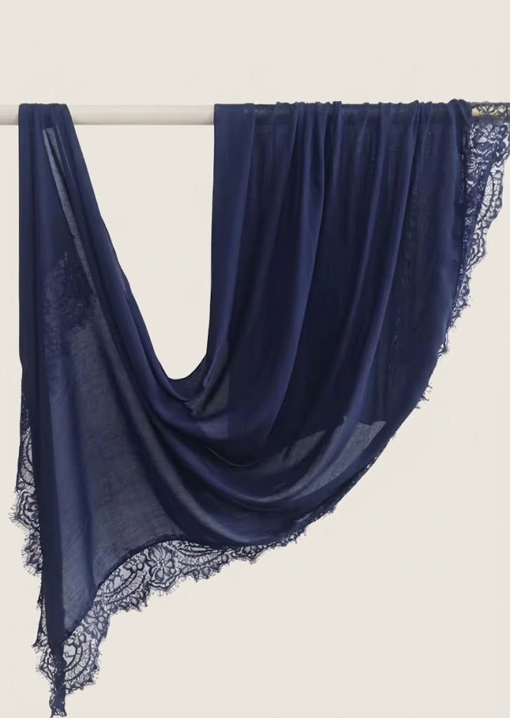 Deep Navy  Lace Modal hijabs