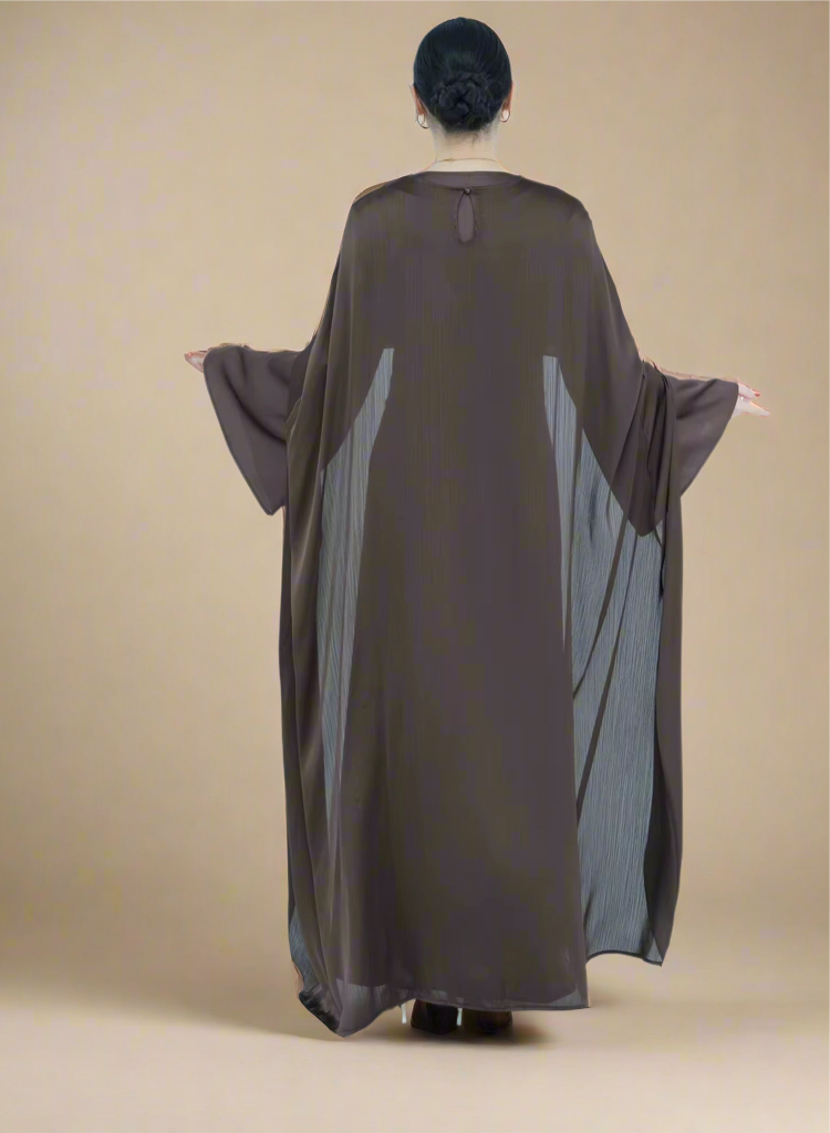 Azizah back tie dress with cape