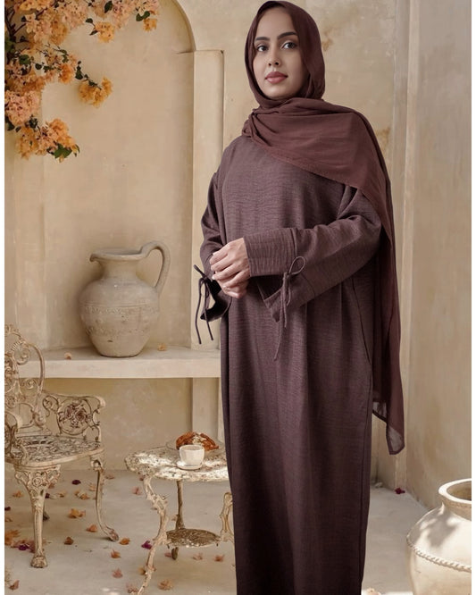 Nour Lightweight Textured Abaya (4 Colors)