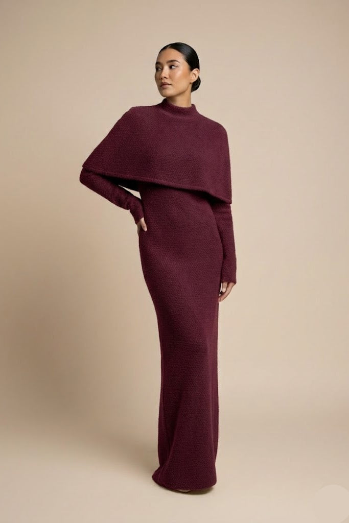 Zaina  Brushed Knit Maxi Dress Set