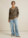 Ghusun Stripe Knit Pullover Top(2 Colors)