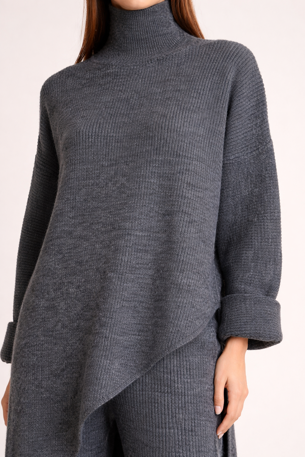 Badiyah Asymmetrical Knit Two-Piece Set (3 Colors)