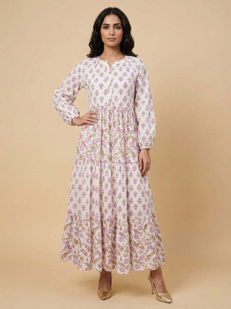 Block print inspired Cotton dress