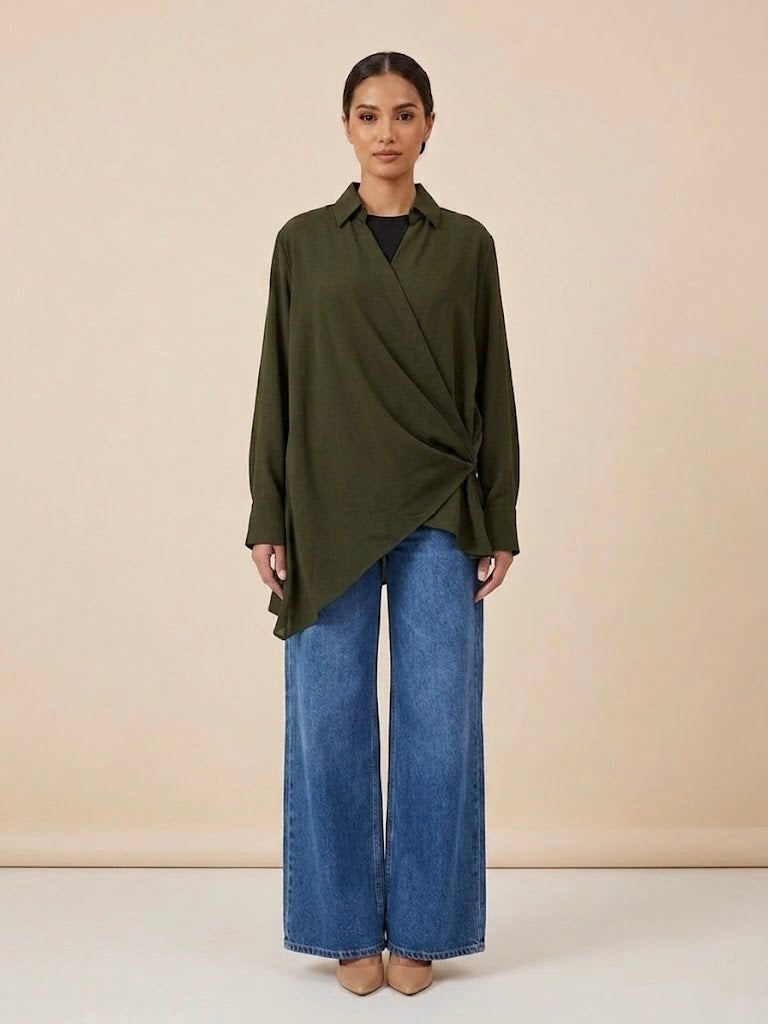 Mireya Draped Wrap Shirt