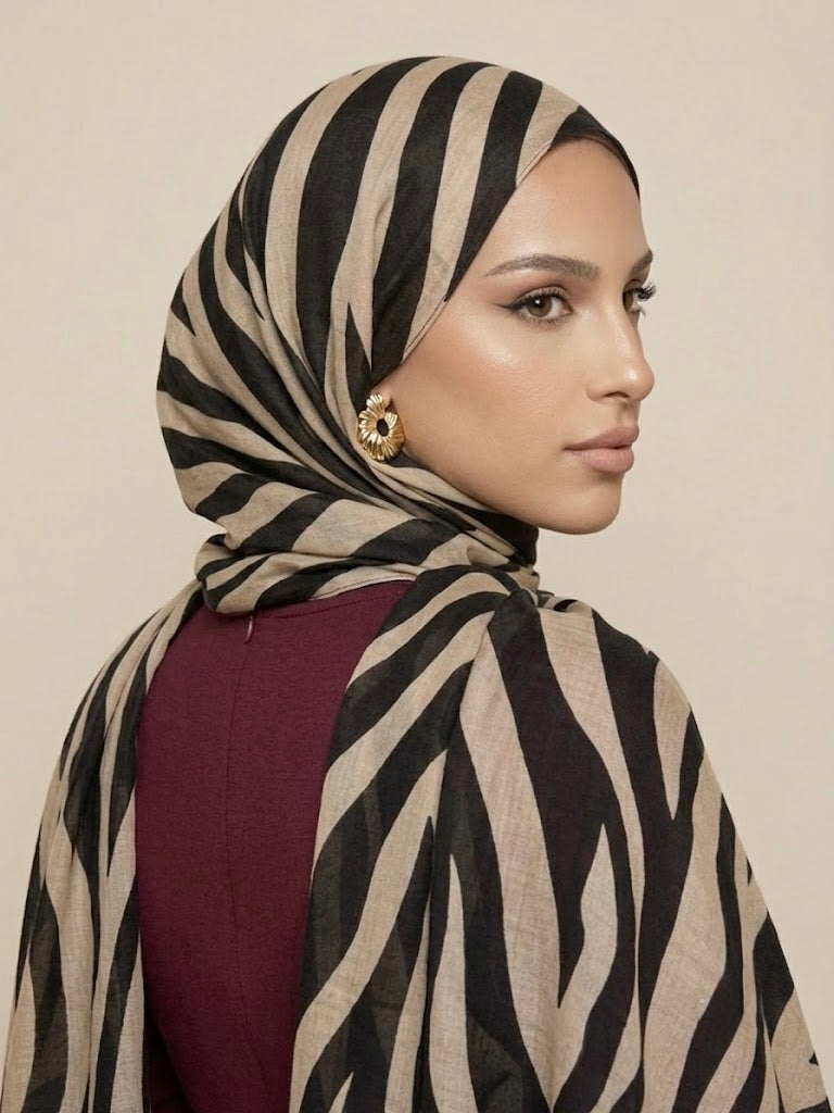 Sand Zebra Modal Hijab