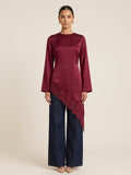 Awatif Wide Lace Asymmetric Tunic (4 colors)