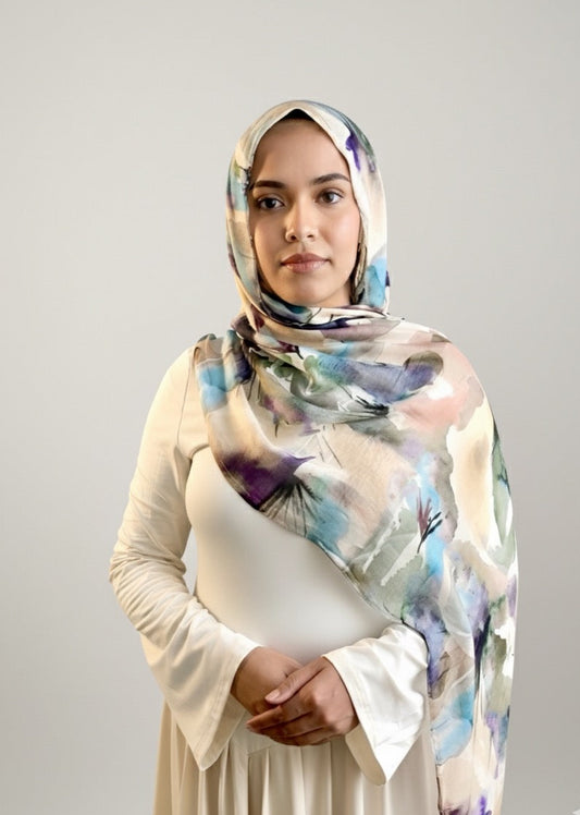 Watercolor Print Modal hijabs(15 Colors)