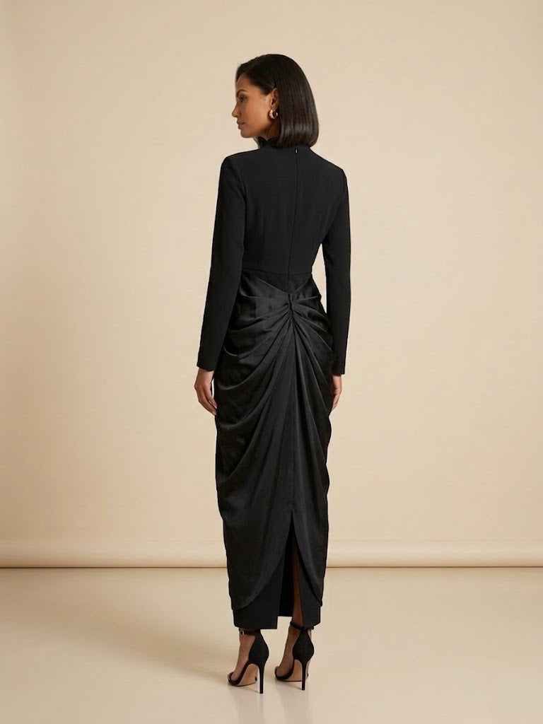 Layali Petal Dress - Black
