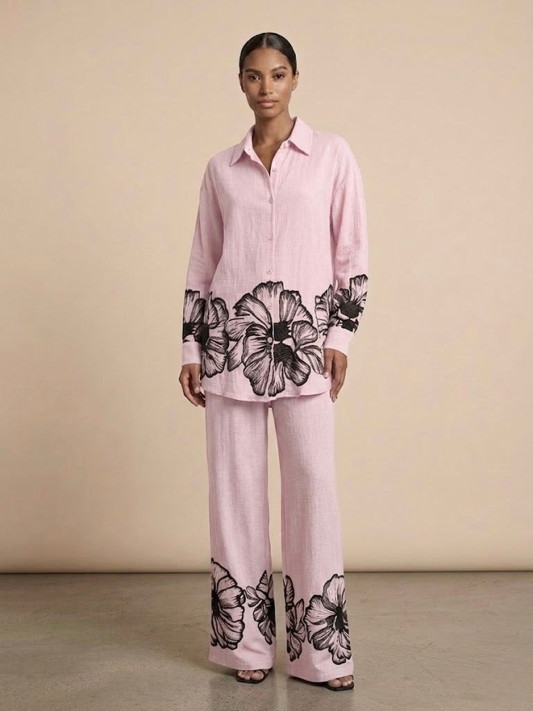 Fayona Embroidered Bloom Co-ord Set (5 Colors)