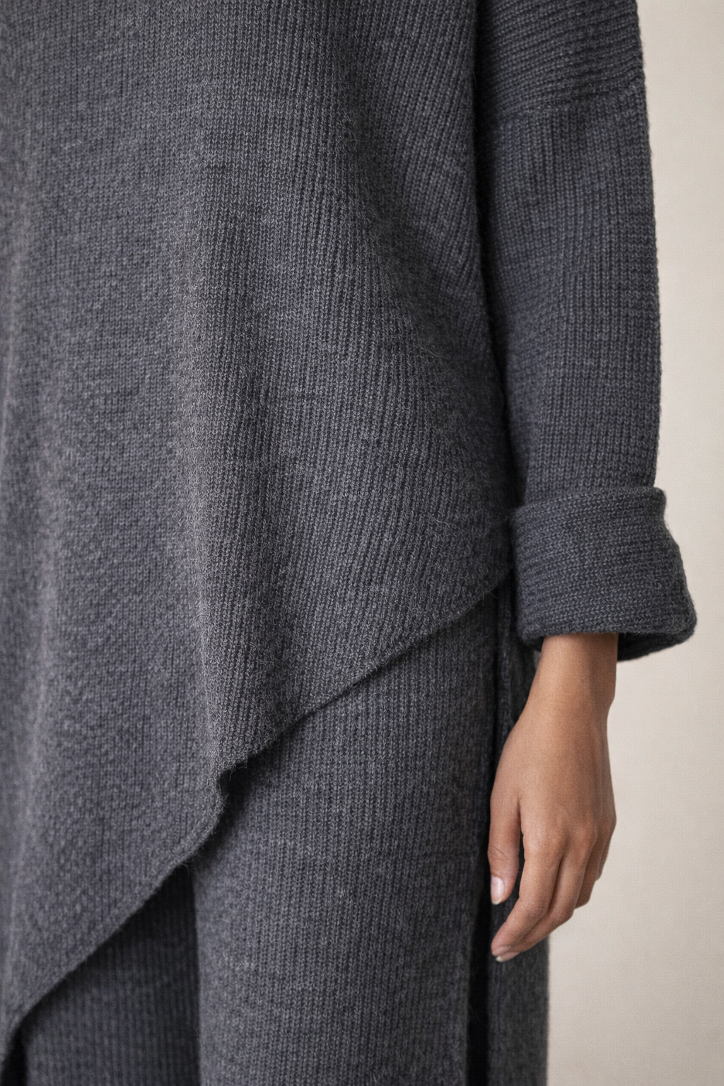 Badiyah Asymmetrical Sweater Two-Piece Set (3 Colors)