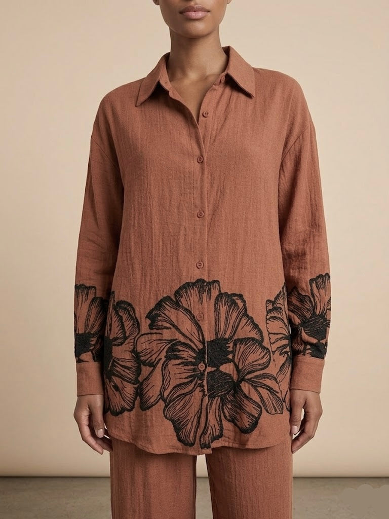Fayona Embroidered Bloom Co-ord Set (2 Colors)