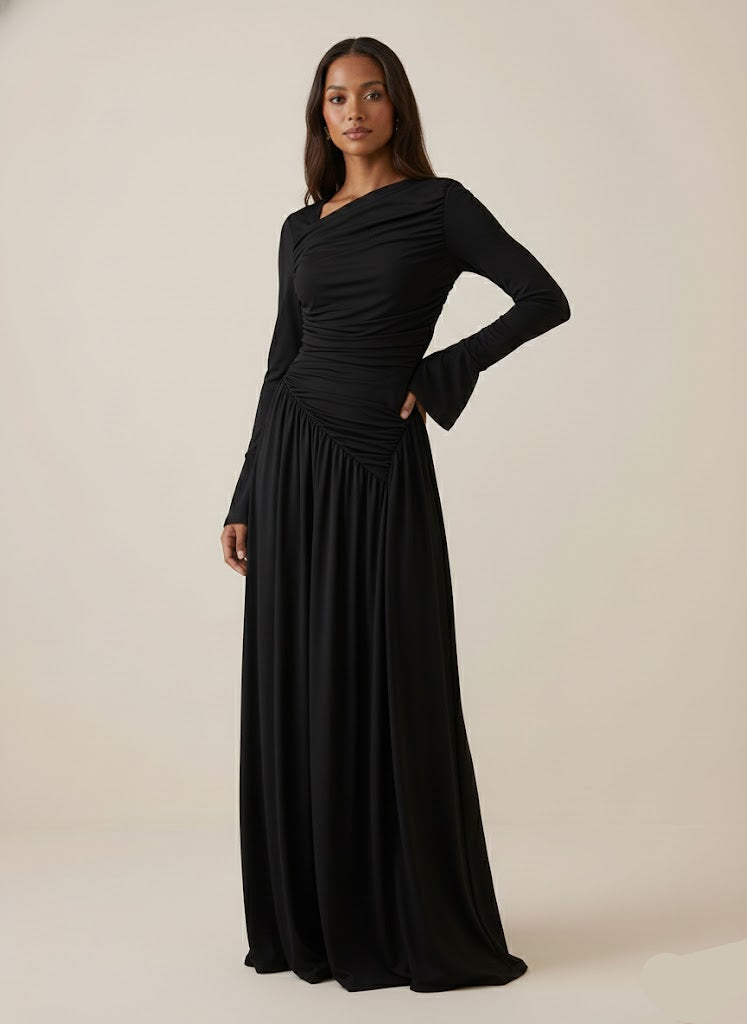 Hashmat Draped Maxi Dress (2 Colors)