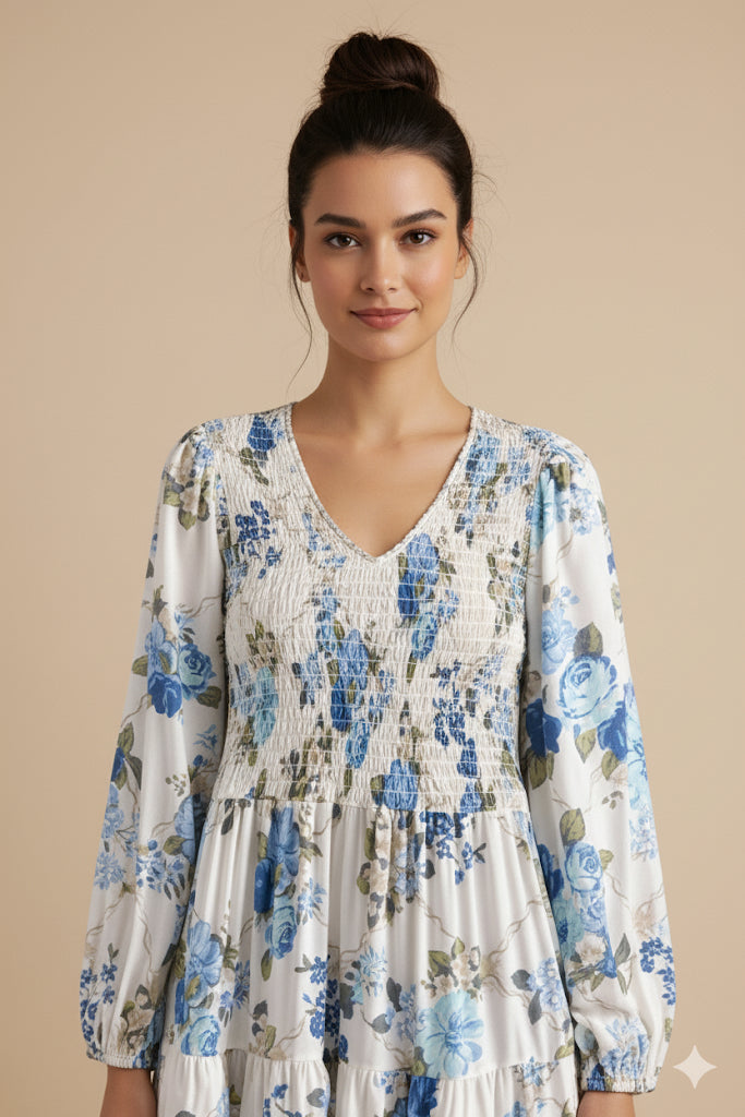 Blue blossom floral dress - Summer Favorite