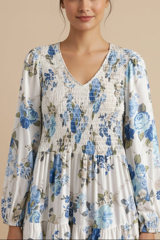 Blue blossom floral dress - Summer Favorite