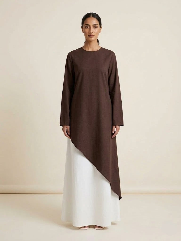 Elyra Asymetric Linen blend Top (3 Colors)