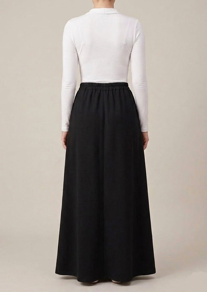 Lana Linen Blend Skirt - Black