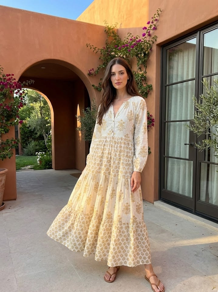 Safiya Block print inspired Cotton dress