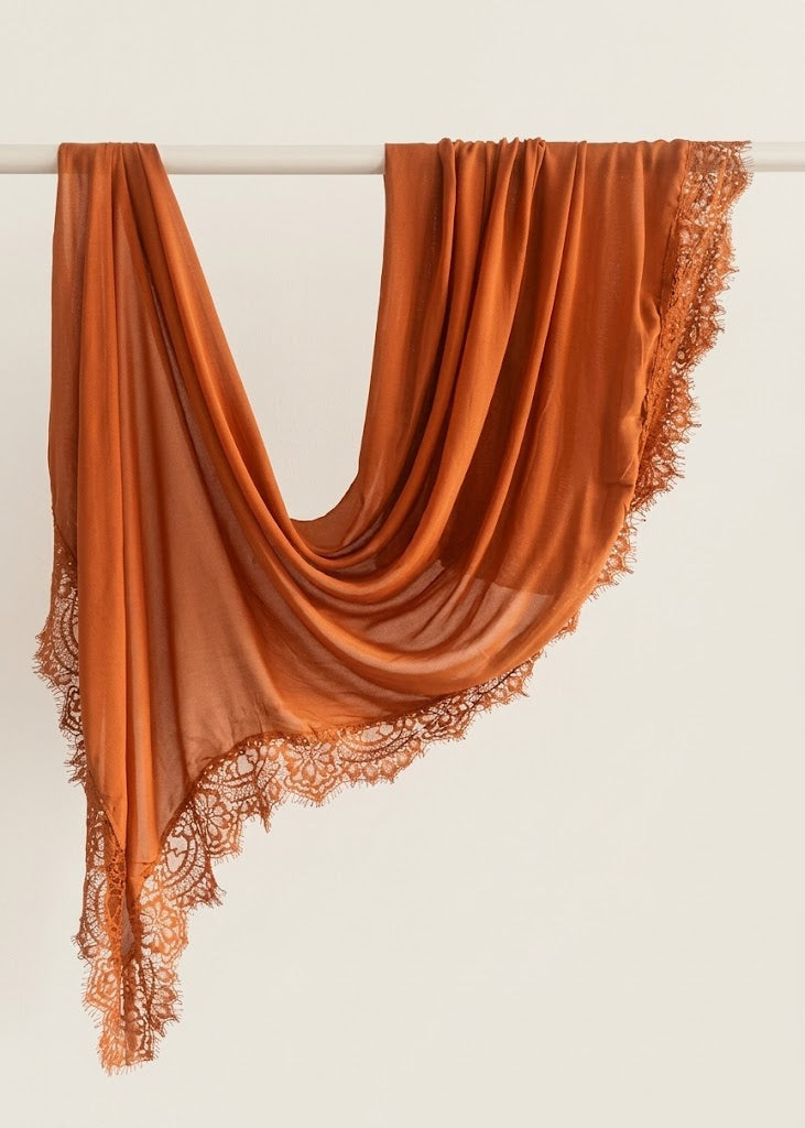 Burnt Amber Lace Modal hijabs