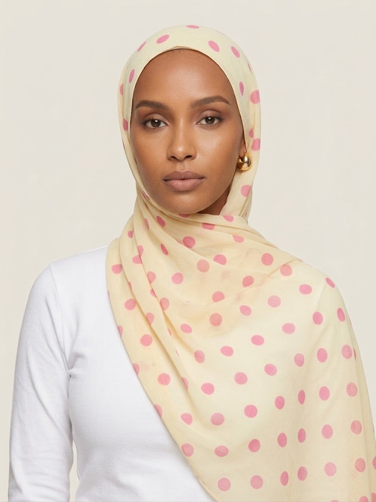 Butter Rosette Polka Modal Hijab