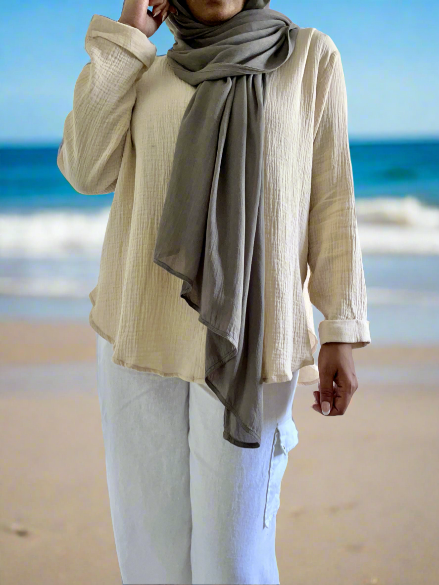 Caylie muslin cotton modest casual shirt