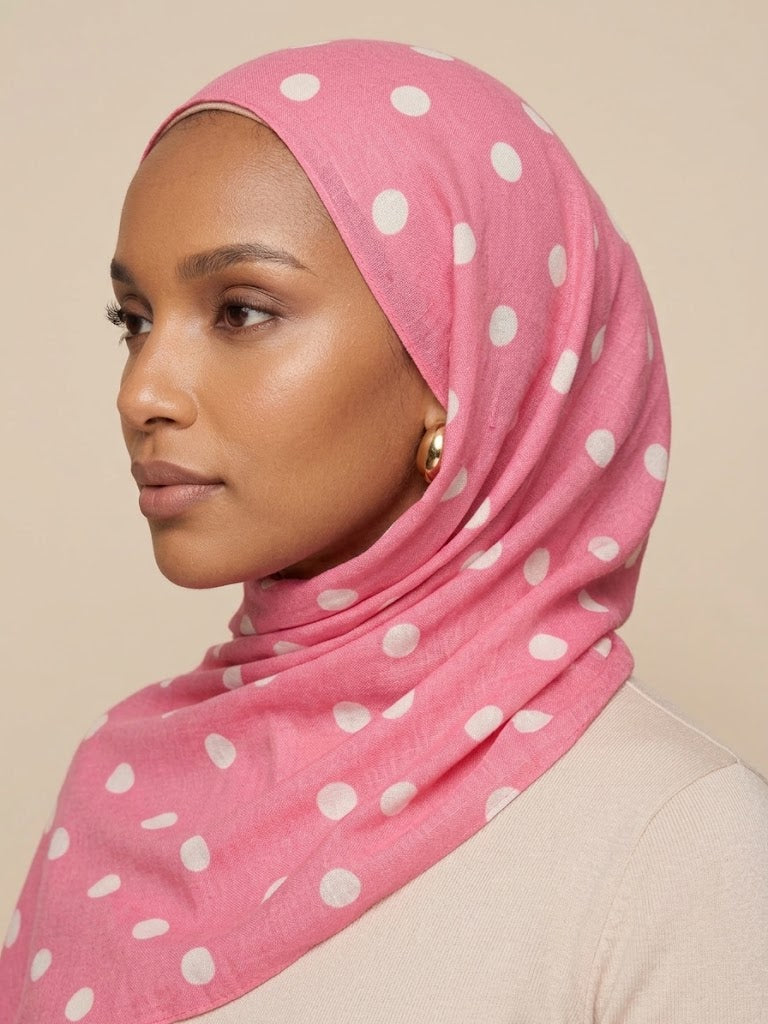 Rosewater Polka Modal Hijab