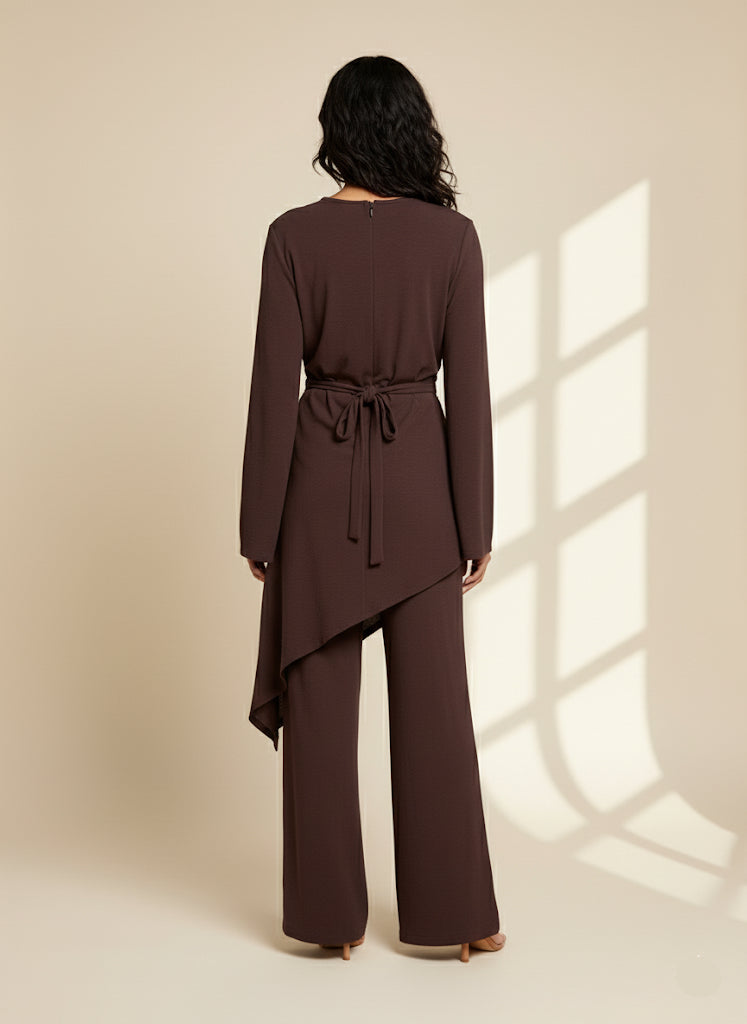 Hanan Asymmetric Ruched Two-Piece Set