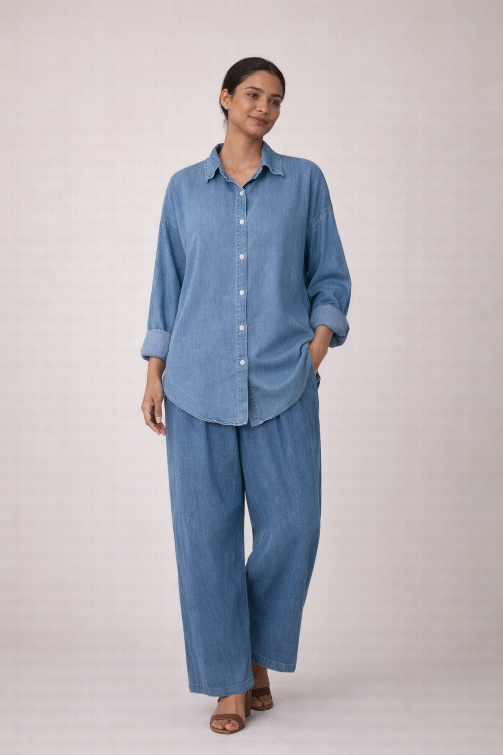 Azima Denimlook lightweight cotton blend Lounge Set