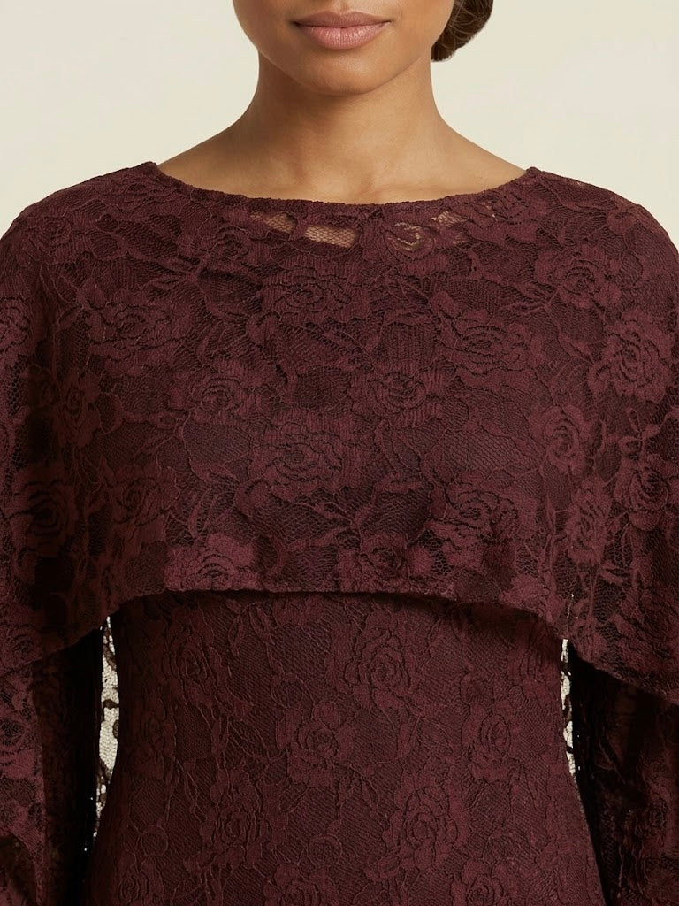 Aqeela Lace Shawl Dress