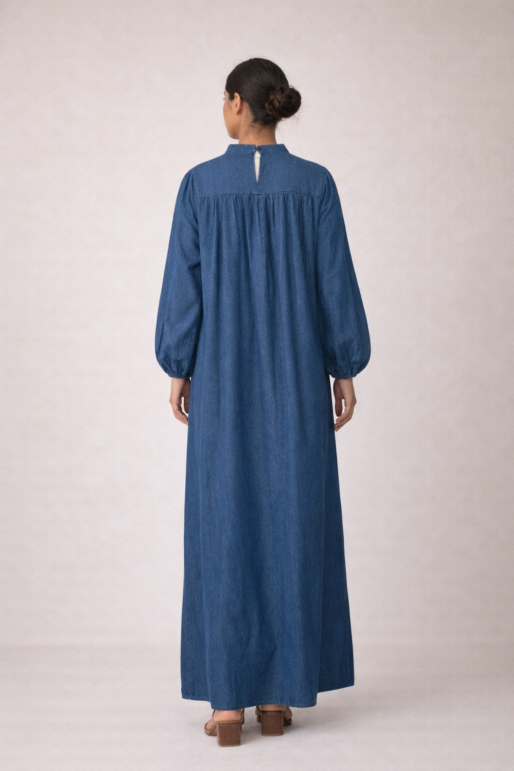Serenity Denim Modest Maxi Dress