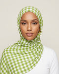 Pistachio Gingham Modal Hijab