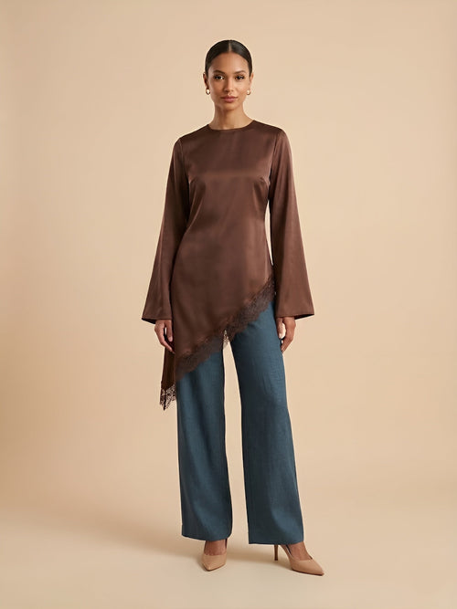 Astra Asymmetric Lace Tunic Top (3 Colors)