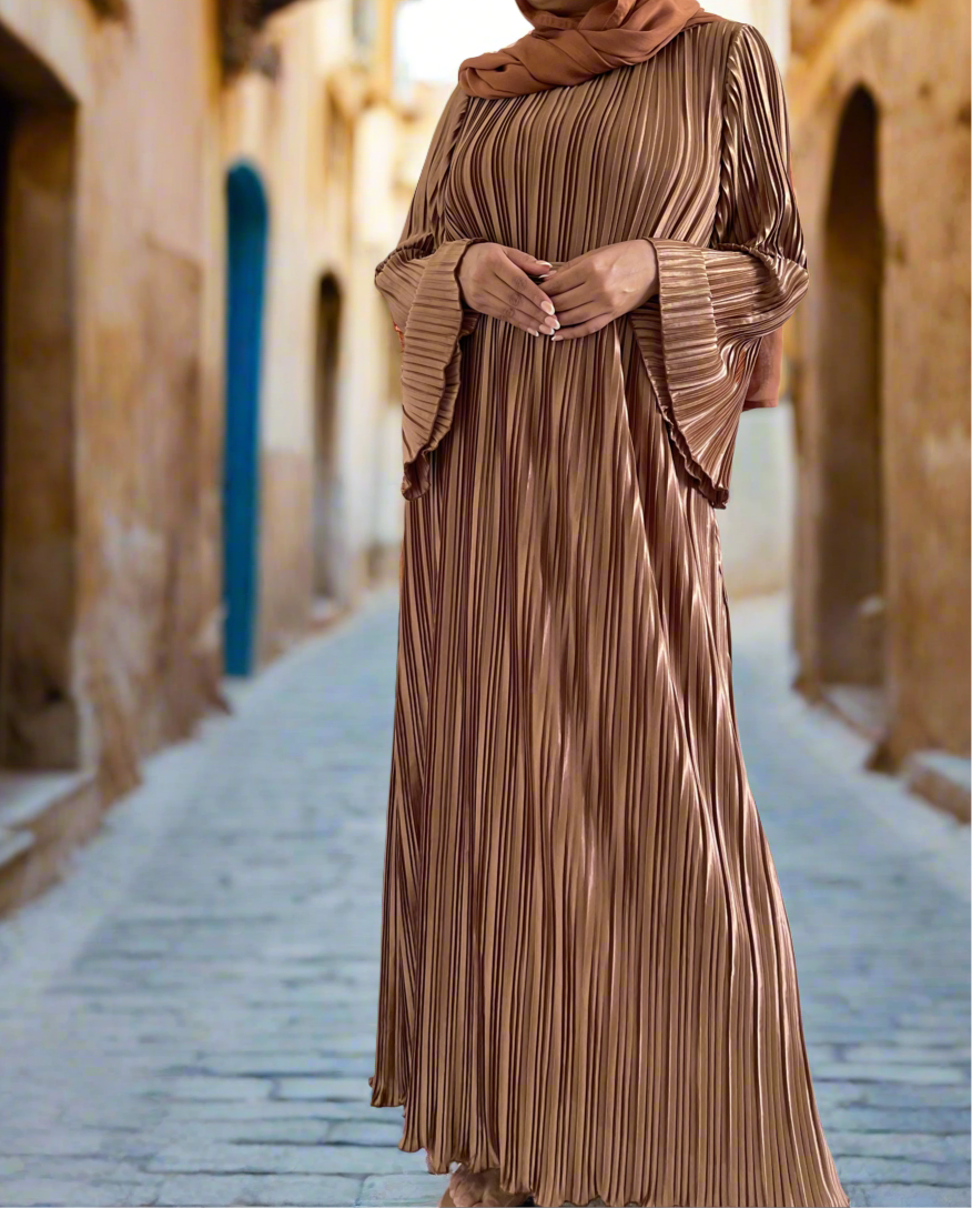 brown plisse dress Volta Knit Weave Pliss Dress Regular / 32 /