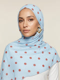 Sky Terracotta Polka Modal Hijab