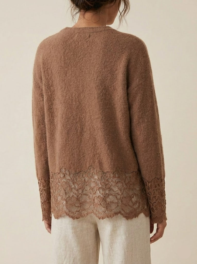 Haifa Lace Border Knit Top