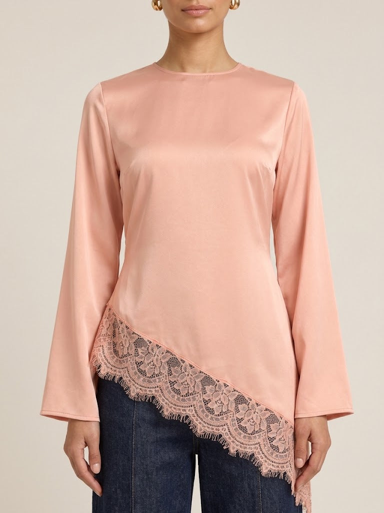 Awatif Wide Lace Asymmetric Tunic (4 colors)