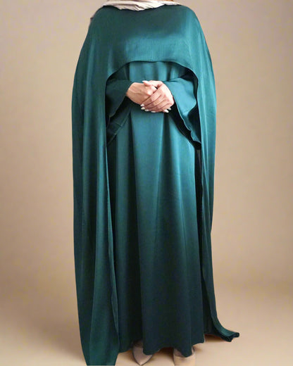 Azizah back tie dress with cape