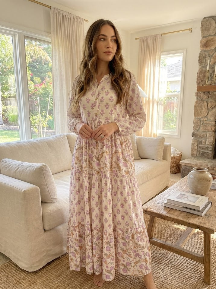 Amara Block print inspired Cotton dress