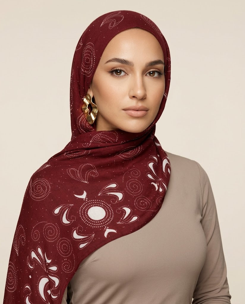 Burgundy Heritage Modal Hijab