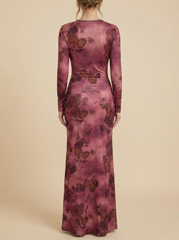 Haroona Sculpted Floral Maxi Dress