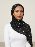 Midnight Noir Polka Modal Hijab